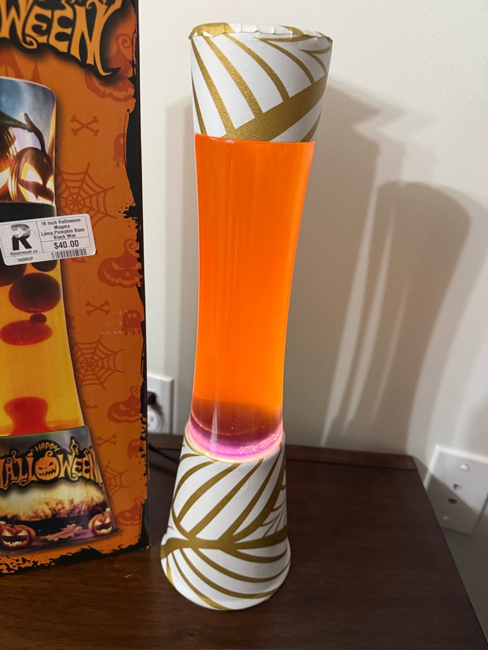 16” Magma Lamp with Removable Halloween Wrap | Works Great | Original Box Incl